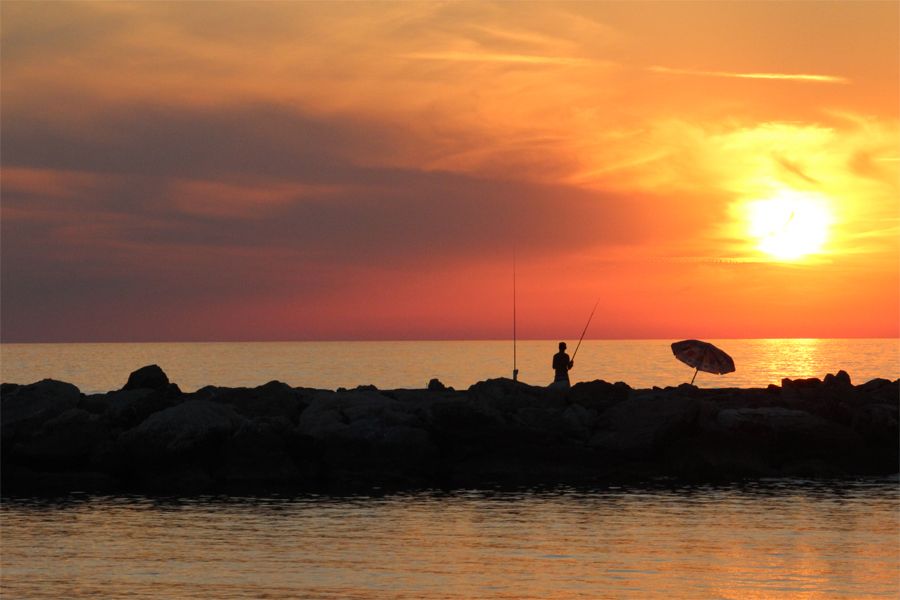Il mare di Paola al tramonto